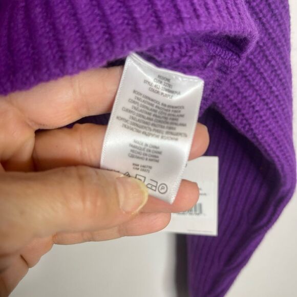 RE/DONE Cropped ribbed wool sweater Purple NWT - Picture 8 of 11
